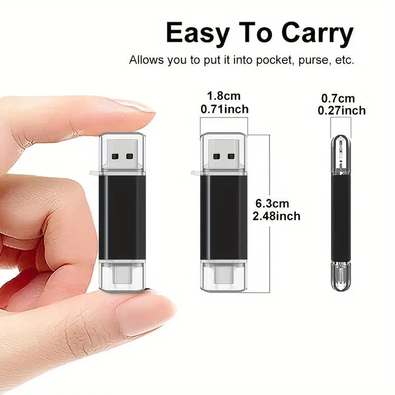 100% Capacity New High Speed USB 2.0 Type C U Disk OTG Pen Drive 128GB/100/32GB/16GB 1 Memory Stick 2 Pairs of Memory Sticks Compatible with Computer Smartphones/TVs/Tablets/Laptops Dropshipman