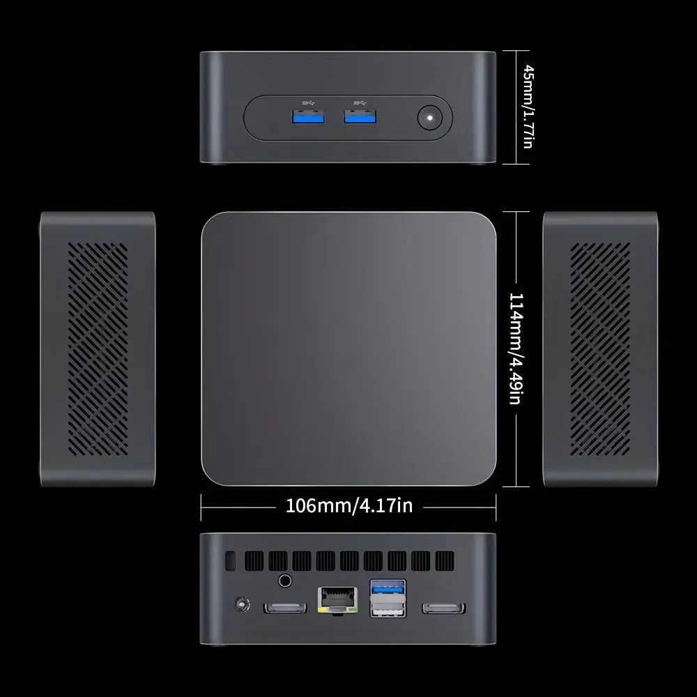 Acoveita M2 PLUS Mini PC - Intel 5205U Processor, 8GB DDR4 RAM, 256GB SSD, W11 OS, Compact Desktop Computer with Integrated Intel Graphics, WiFi Connectivity, and Dual USB Ports for Everyday Use, Sleek Tower Design, Efficient Power Supply Dropshipman