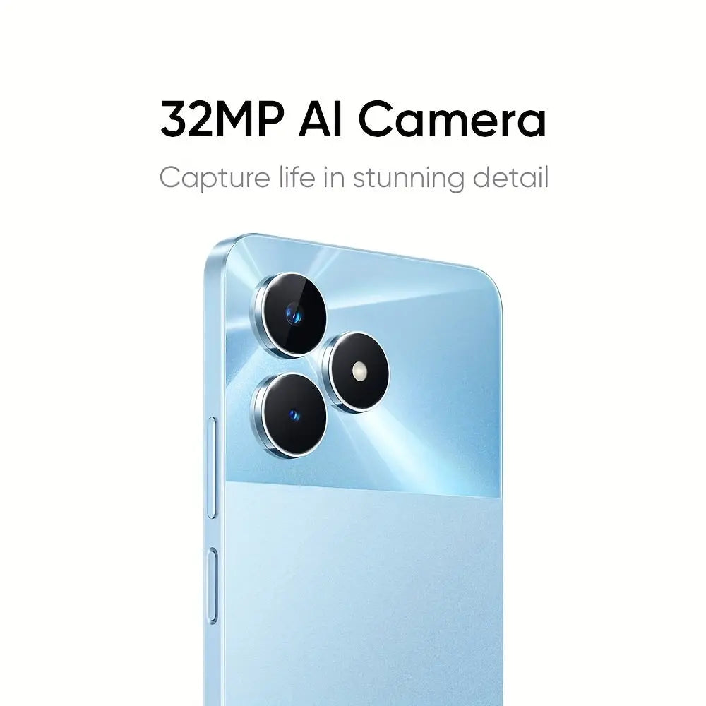 Realme Note 60 3GB+64GB 4G LTE, Global Version, Unlocked Cellphone, Andriod 14 Smartphone, 6.74''HD 90Hz Display, 5000mAh Battery Celulares, 32m Camera Mobile Phone 7.79mm Thin, No Charger Included, Blue, Daily Driver Phone, Thin Design, Sleek Mobile Pho Dropshipman