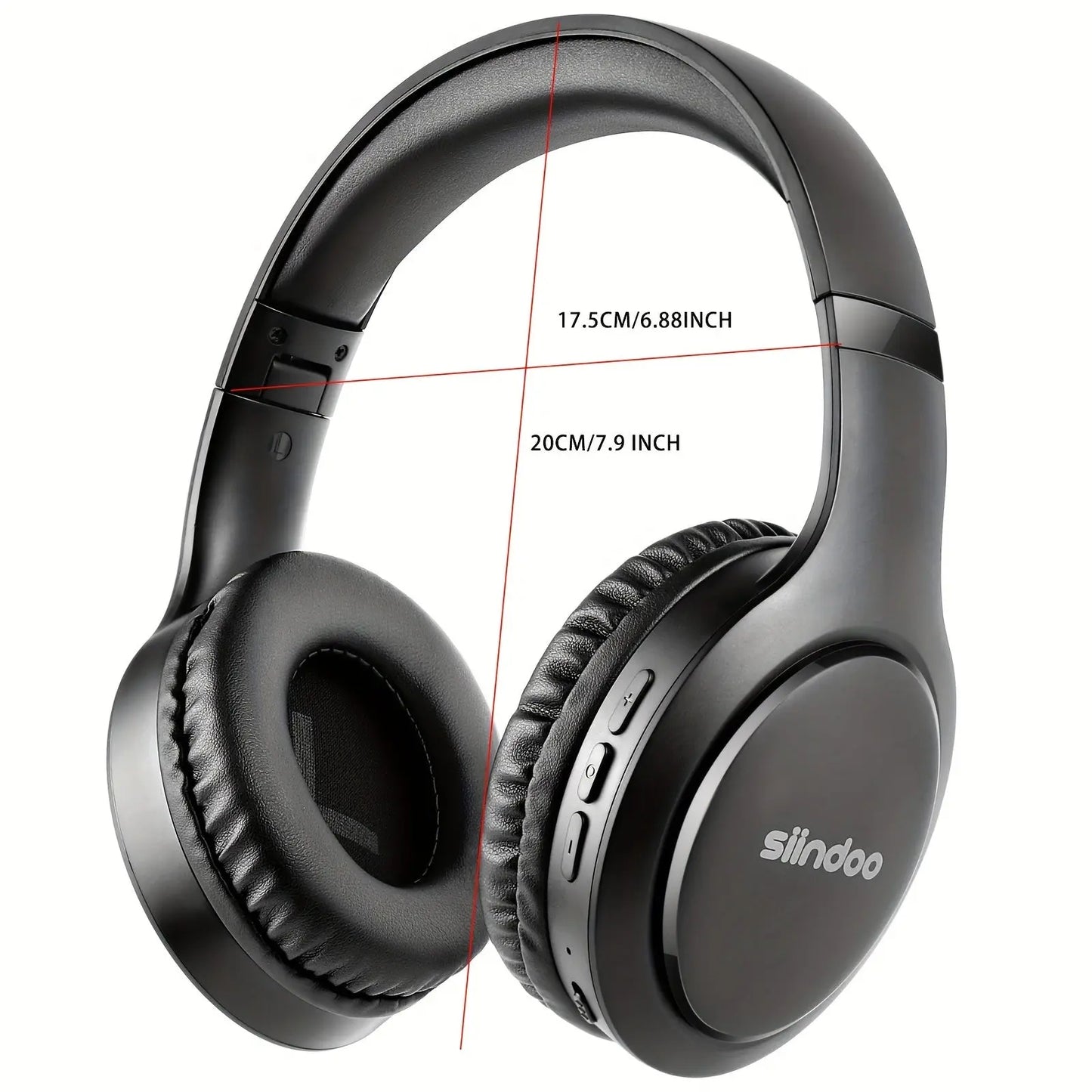 Siindoo Wireless Over-Ear Headphones, 65H Playtime and 3EQ Music Modes Wireless Headset with Microphone, HiFi Stereo Foldable Lightweight Headset, Deep Bass for Home Office Black Dropshipman