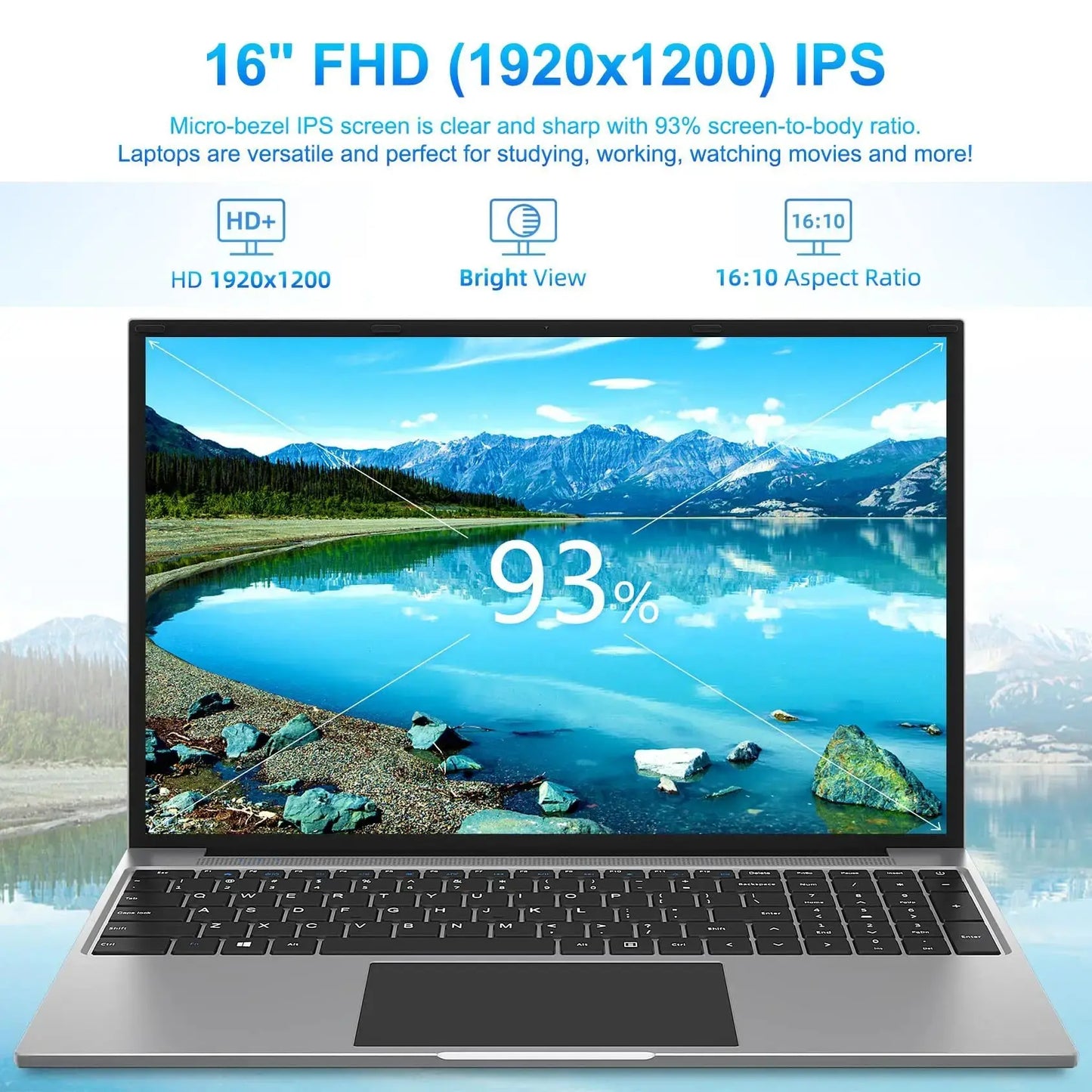 2025 New 17.3" Laptop 16GB RAM 512GB 1TB SSD Intel N5095 Portable Notebook Lightweight Backlit Keyboard Fingerprint Windows 11 Dropshipman