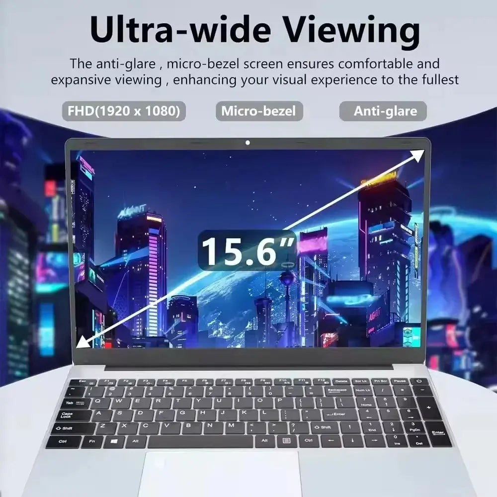 15.6" Windows 11 Pro FUCHU Laptops Intel Celeron N4000 16GB RAM 1TB SSD Laptops Office Computer PC Fingerprint Unlock Notebook Dropshipman