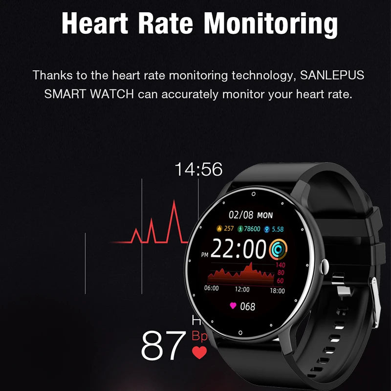 LIGE 2025 New Smart Watch Men Full Touch Screen Sport Fitness Watch IP67 Waterproof Bluetooth For Android ios smartwatch Men+box Dropshipman