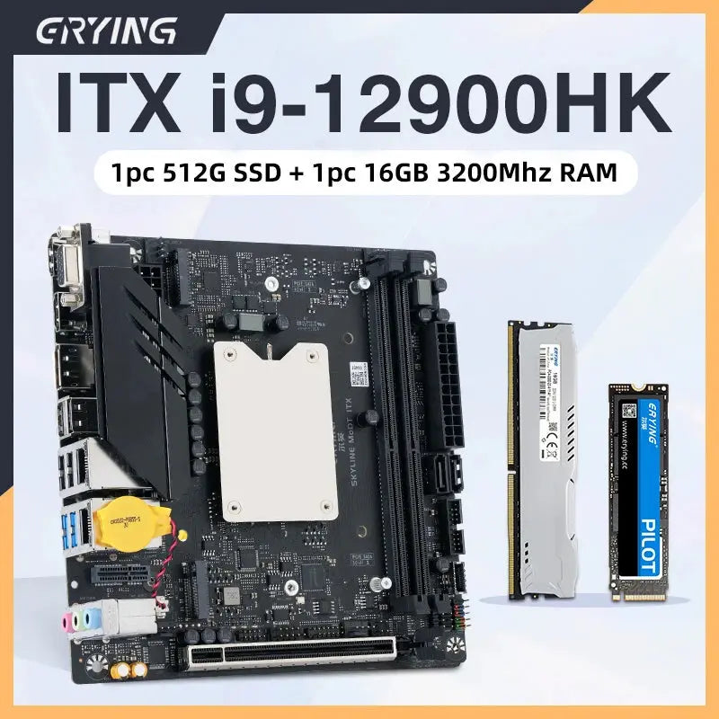 ERYING Gaming PC Computer Motherboard CPU RAM Combo Interposer Kit i9 12900HK Procesador+DDR4 RAM 16GB 3200Mhz+512GB NMVE M.2 Dropshipman