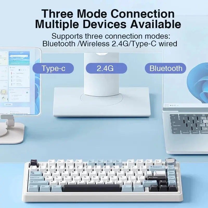 AULA F75 2.4G Wireless/Bluetooth/Wired Gaming Mechanical Keyboard RGB Customized 75% Layout OEM Profile Gasket Structure Dropshipman