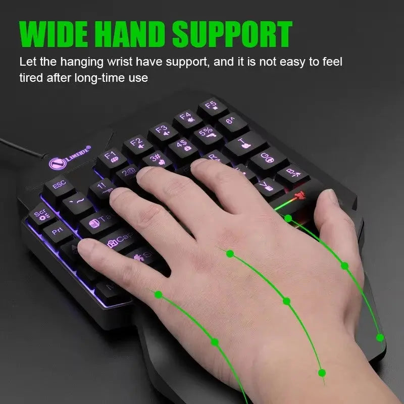 35keys One Handedly Single Hand Mini Gaming Keyboard Usb Ultra-slim Wired Backlight Keyboard for Laptop Desktop PC Smartphone Dropshipman