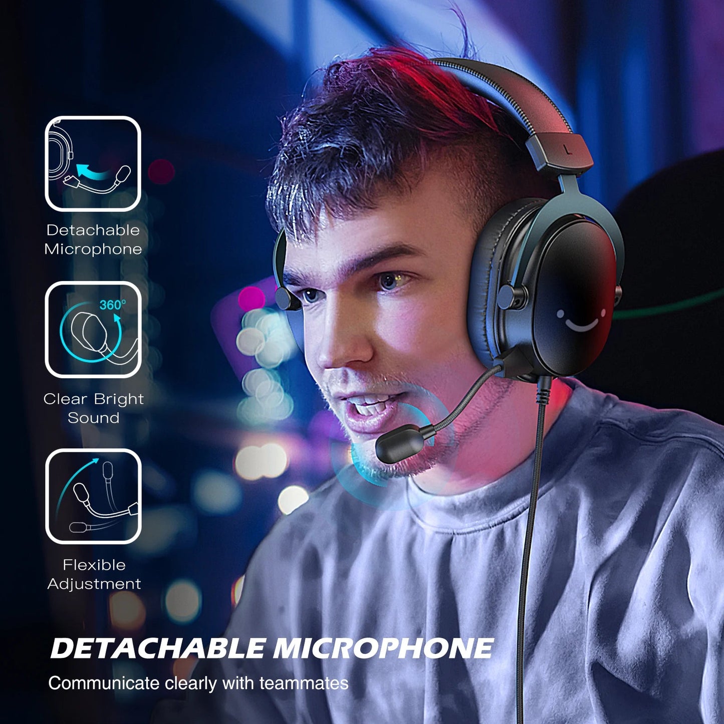 FIFINE Headset,3.5 mm jack&USB Headphone with 7.1 Surround Sound/volum contral/Mute switch for PC/MAC/PS4/PS5 Mixer-H9 Dropshipman