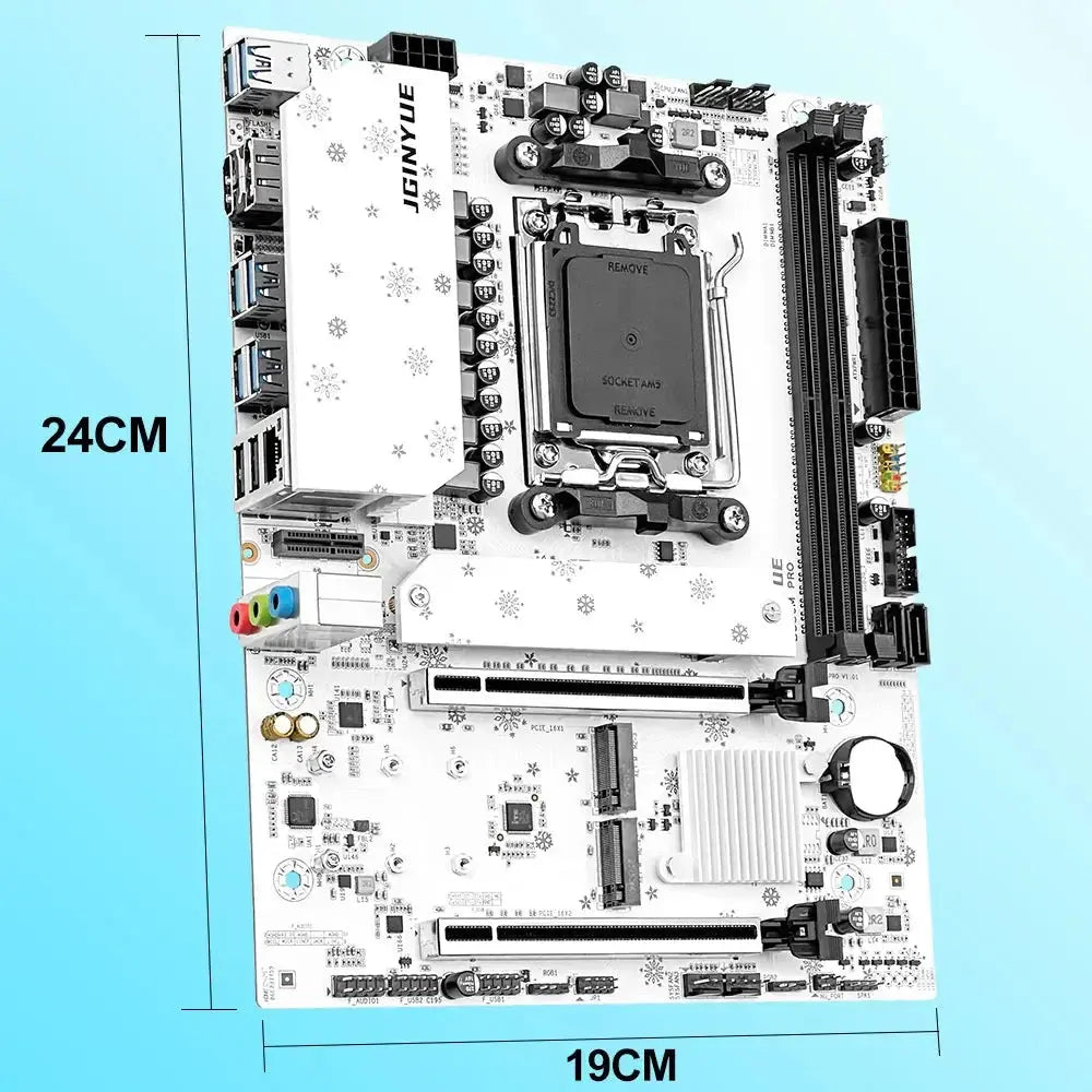 JGINYUE B850M PRO Motherboard Set AMD Ryzen 5 7600X/9600X Ryzen 7 7700/9700X CPU 2*16GB DDR5 6000MHz M.2 NVME SATA 3.0 ARGB Dropshipman