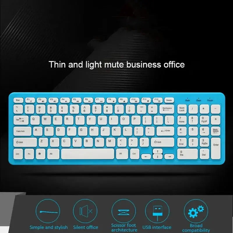 2.4G Wireless Keyboard With Numeric Keypad Silent Slim Gaming Keyboard with Mat For Windows Computer Desktop PC Notebook TV Dropshipman