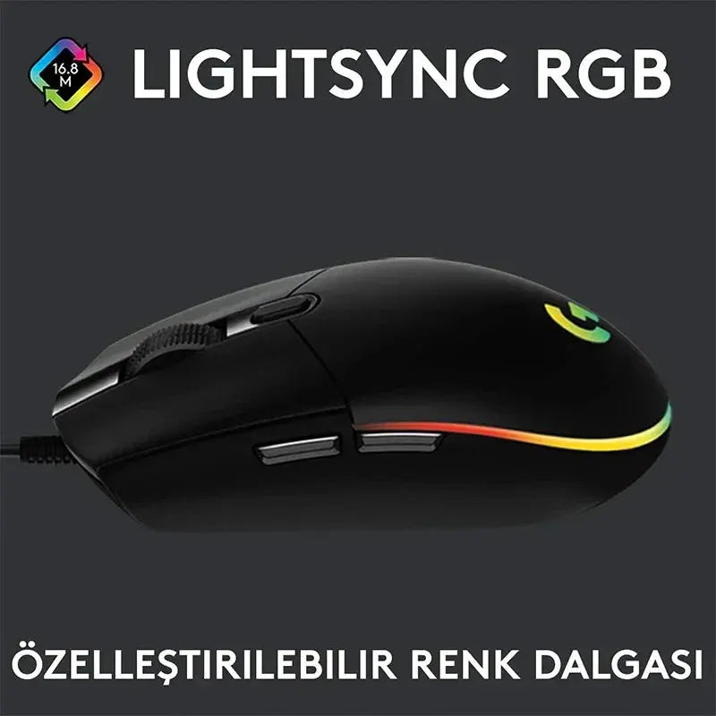 Logitech G102 Mouse USB Wired Gaming Mouse 8000 DPI Rainbow Optical Effect Screen For PC/Mac Computer and Laptop Dropshipman