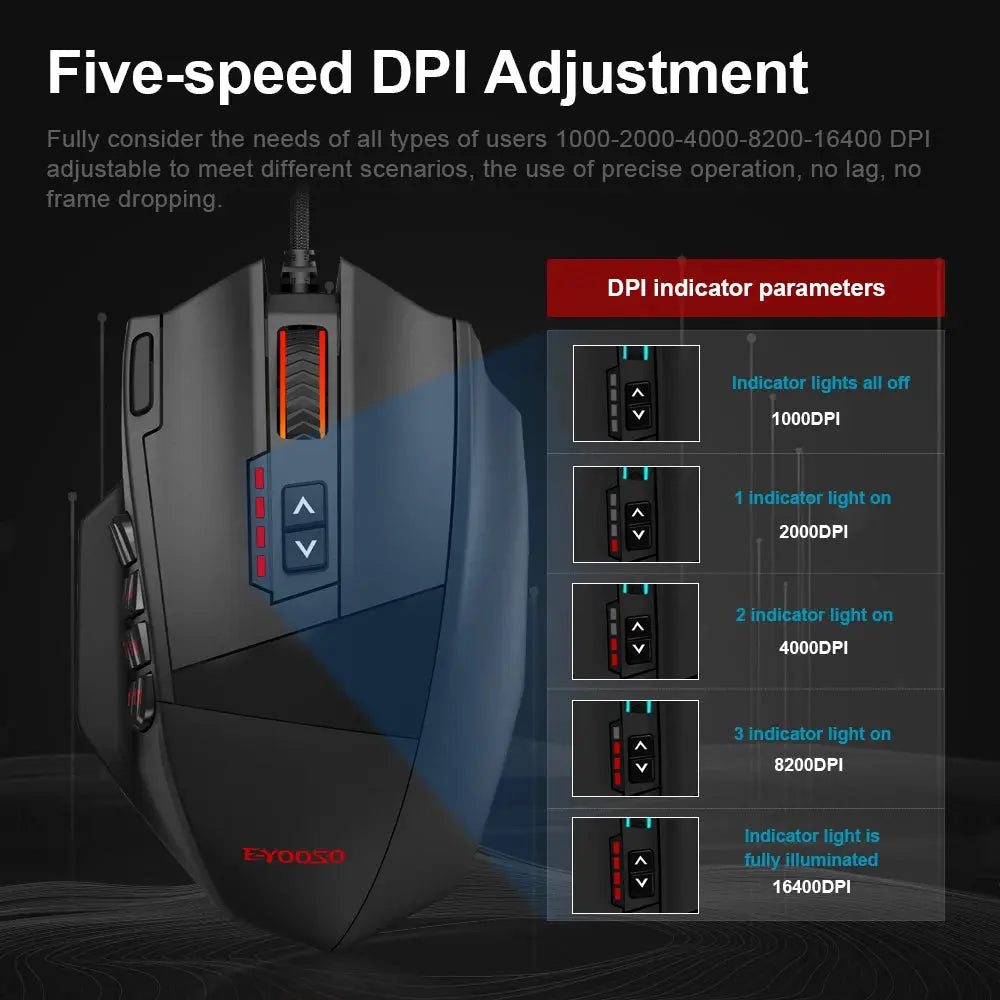 E-YOOSO X-39 USB Wired RGB Gaming Mouse 16400 DPI Dropshipman