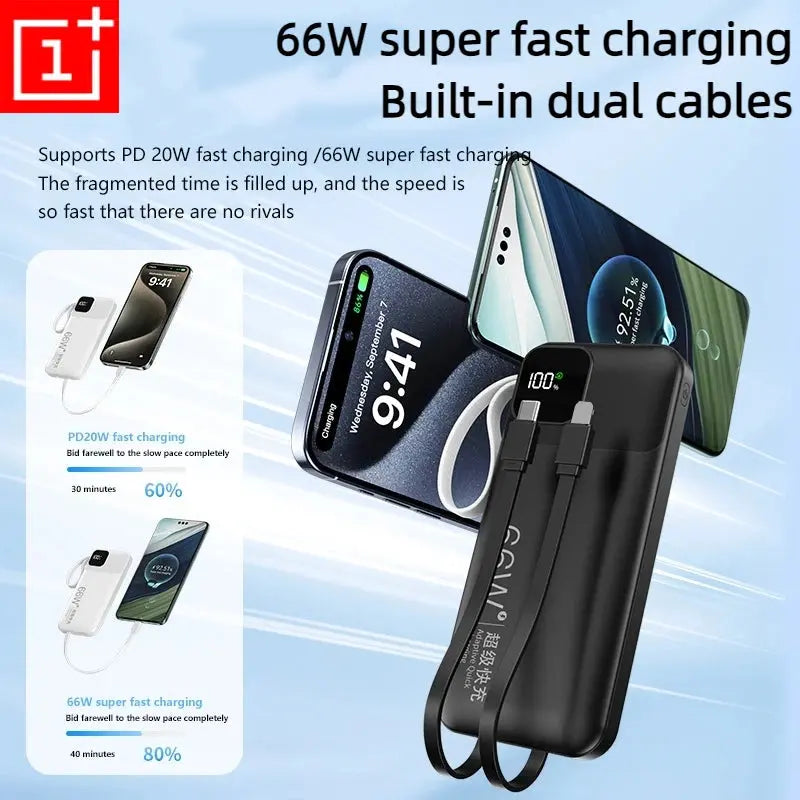 ONEPLUS Power Bank 50000mAh External Spare Battery 66W Fast Charging Portable Charger for IPhone Xiaomi Redmi Poco Powerbank Dropshipman