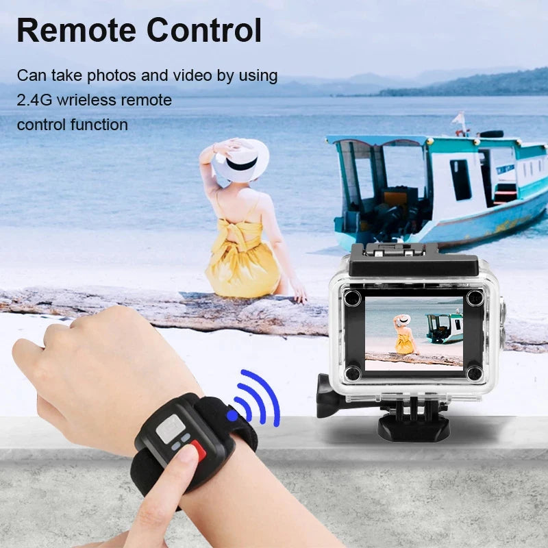 4K Action Camera 1080P/30FPS WiFi 2.0" 170D Underwater Waterproof Helmet Video Recording Camera Sports Cameras Outdoor Mini Cam Dropshipman