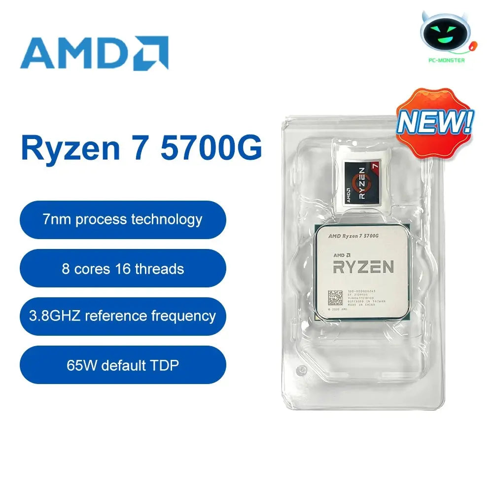 New AMD Ryzen 7 5700G R7 5700G CPU placa de video Desktop Integrated Chips GPU Game Office CPU Socket AM4 Processor процессор Dropshipman