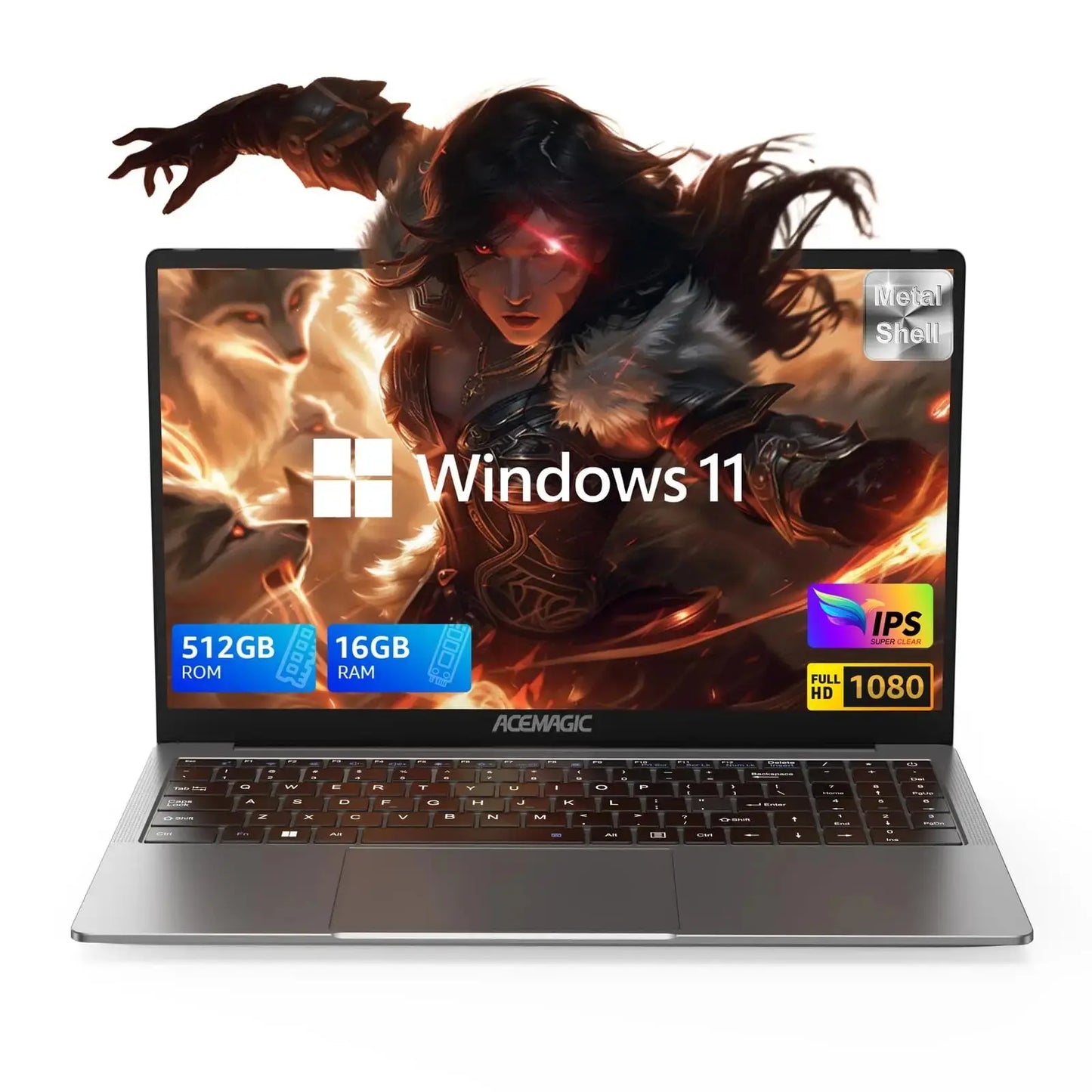ACEMAGIC 15.6" Ultra Slim Laptop 16GB RAM 512GB SSD Intel N97 Notebook Gamer 1920*1080 Display Office Study Computer Windows 11 Dropshipman