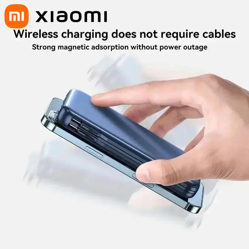 Xiaomi 50000mAh Portable Wireless Charging Power Bank Magnetic Charging Built-in Wire Mobile Phone Battery For Iphone Samsung Dropshipman