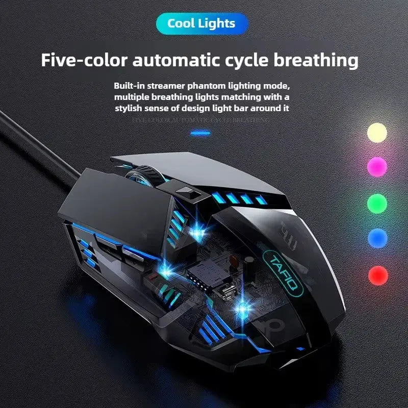 Wired Gaming Mouse Computer Mice Mechanical Silent 6 Keys USB Braided Rope 4 Speed DPI Ergonomics Mouse For PC Laptop Dropshipman