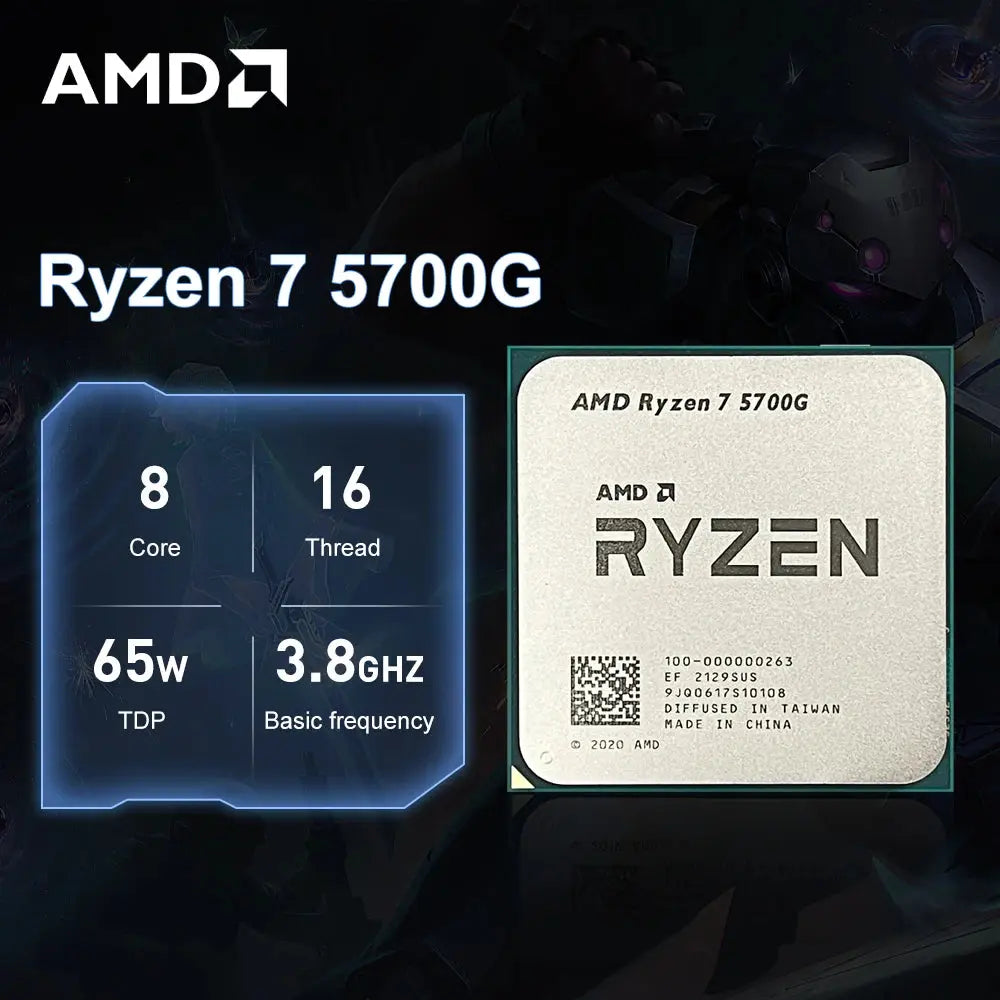 New AMD Ryzen 7 5700G R7 5700G CPU placa de video Desktop Integrated Chips GPU Game Office CPU Socket AM4 Processor процессор Dropshipman