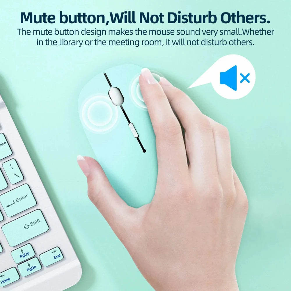 Silent Bluetooth Mouse Marcaron Computer Laptop Optical Mouse Wireless for iPad Samsung Tablet Universal Mice Noiseless Dropshipman