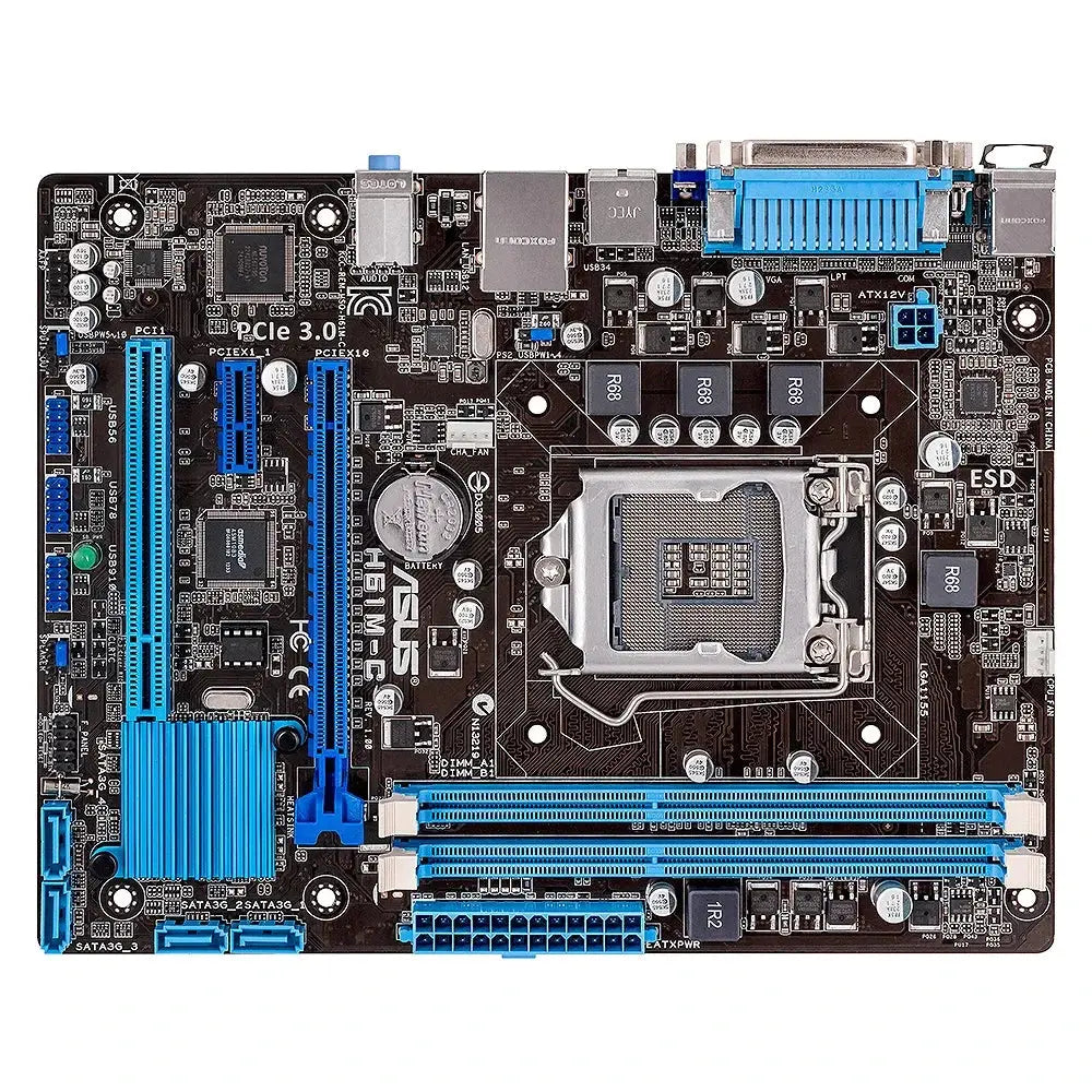 ASUS LGA 1155 Motherborad kit with H61M-K+I7 2600 CPU Support i5-2500K 3570K i7-2700K 3770K CPU 2xDDR3 1600MHz 16GB Micro ATX Dropshipman