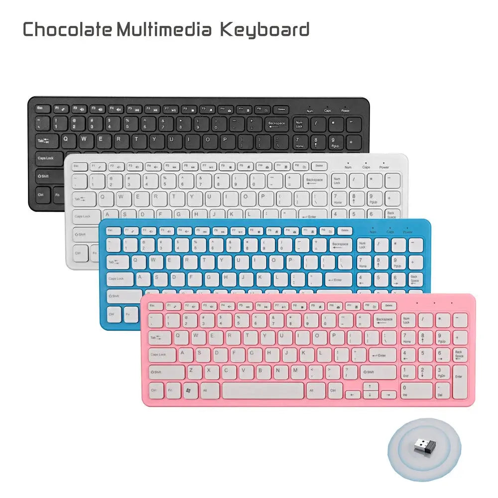 2.4G Wireless Keyboard With Numeric Keypad Silent Slim Gaming Keyboard with Mat For Windows Computer Desktop PC Notebook TV Dropshipman