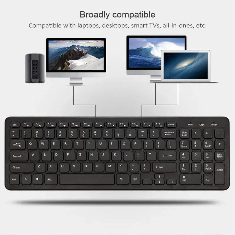 2.4G Wireless Keyboard With Numeric Keypad Silent Slim Gaming Keyboard with Mat For Windows Computer Desktop PC Notebook TV Dropshipman