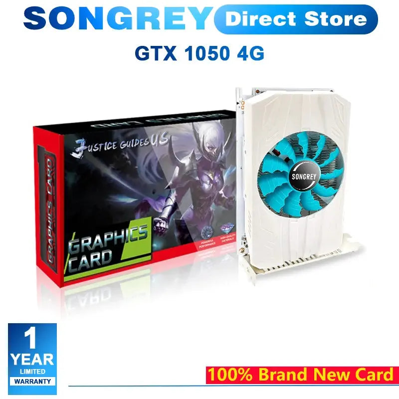SONGREY GTX 1050 4GB Graphics Card,GDDR5 128bit 4K Ready HDMI/DP/DVI Outputs PCI Express 3.0 Desktop GPU for Gaming Dropshipman