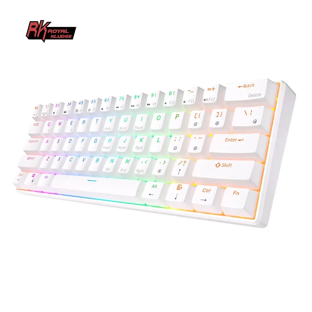 RK Royal Kludge RK61 2.4G Wireless Bluetooth Mechanical Keyboard Tri-mode 61 Keys RGB Backlit Mini Hot-swappable Gamer Keyboard Dropshipman