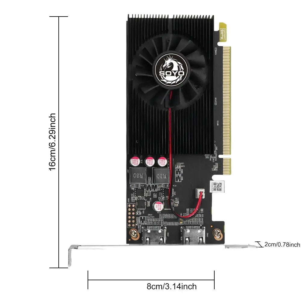 SOYO Graphics Cards R5 230 2G DDR3 64bit HDMI*2 compatibility For Desktop Gaming Computer Components GPU Video Card R5230 Dropshipman