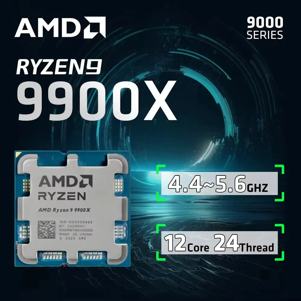 AMD Ryzen 9900X Processor 4.4GHz 12 Core 24 Thread Zen 5 192GB DDR5 5600MHz 140MB Game Cache 4NM TDP 120W Socket AM5 Gaming CPU Dropshipman