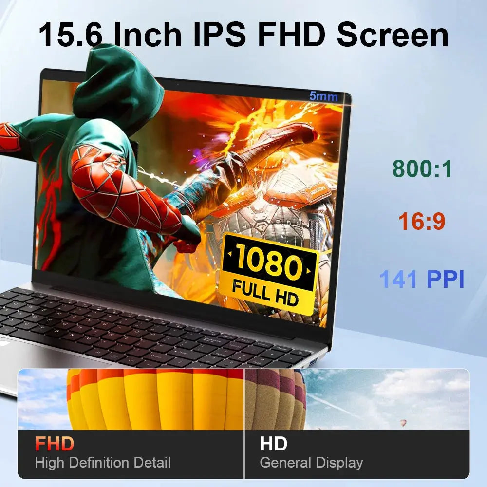 Ninkear N15 Air Laptop 15,6" IPS 1080P IPS Intel N95 3.4Ghz 16GB RAM 512GB SSD General Use Productivity Windows 11 pro Notebook Dropshipman