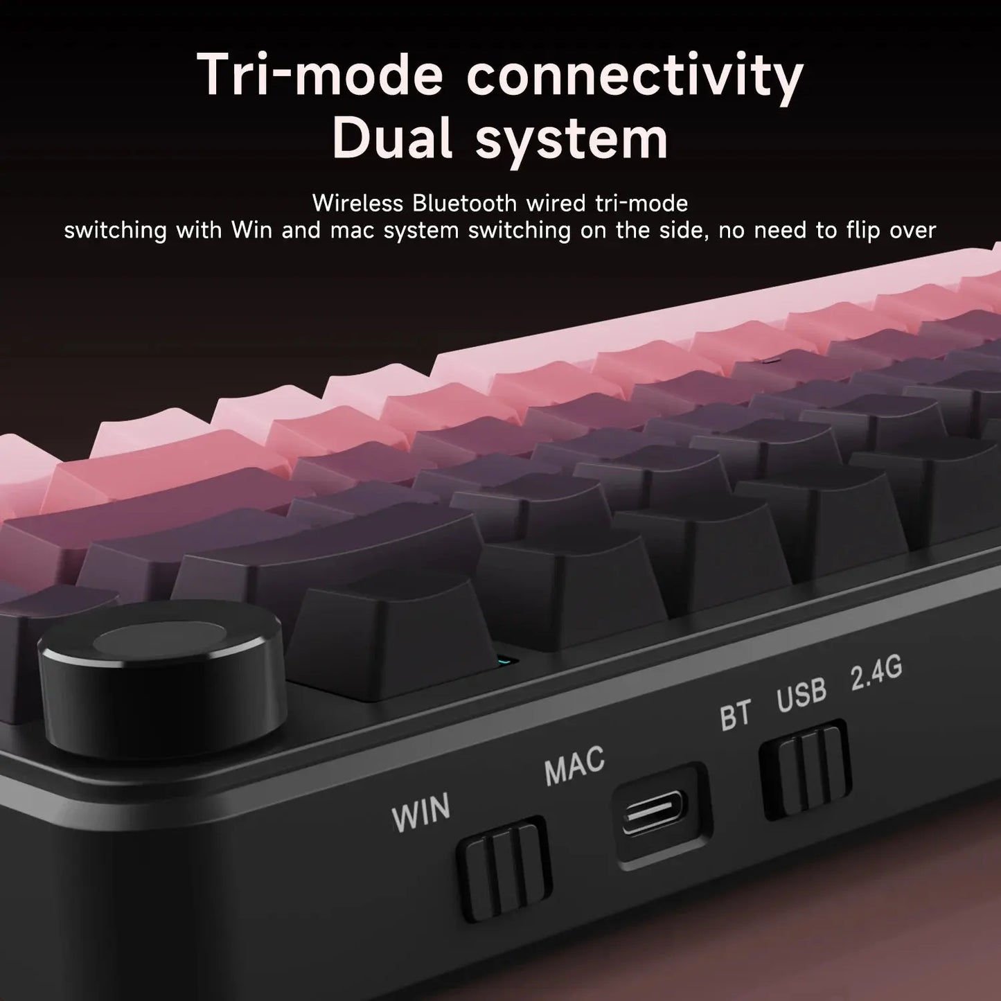 AJAZZ AK820 MAX PLUS Gaming Keyboard Wireless Bluetooth 2.4G Receiver Backlit RGB For Gaming Office Dropshipman
