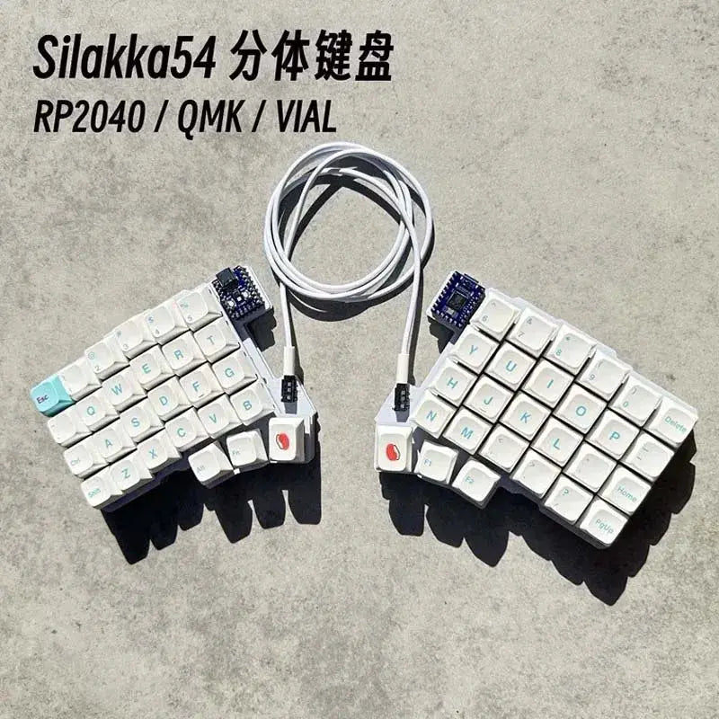 Silakka54 Split Keyboard Wired Hot Swap Support QMK/VIAL Keyboard Ergonomics RP2040zero Customized PC Gamer Accessories Dropshipman