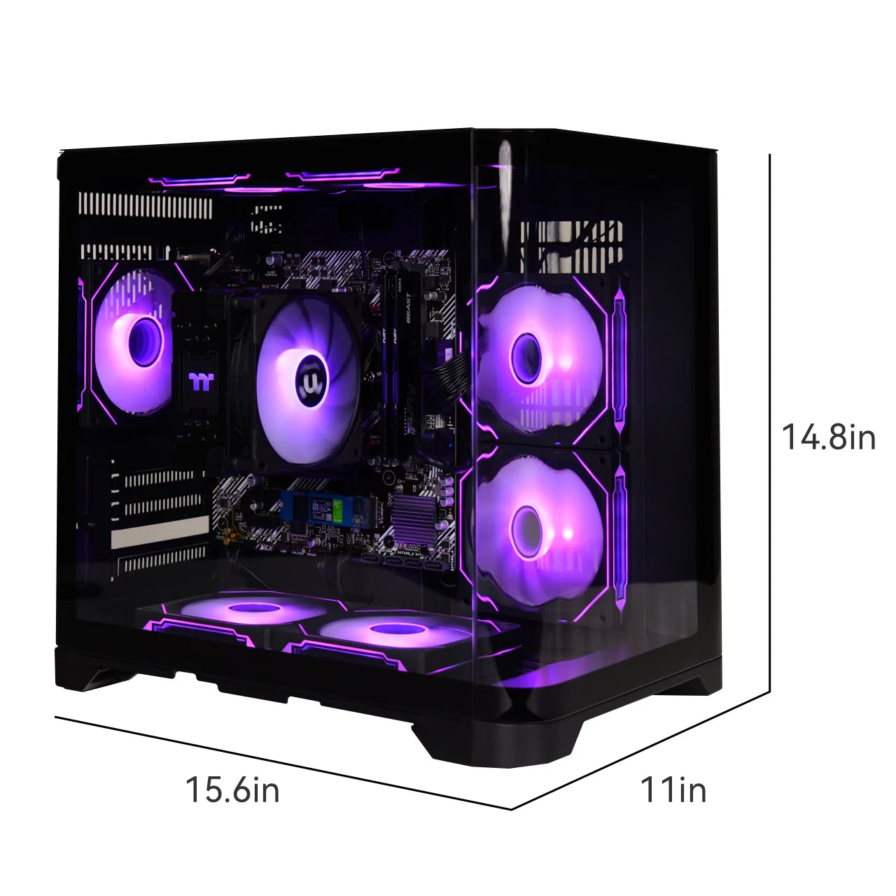 YEAH MAGIC Gaming Desktop AMD Ryzen 5 5600GT 3.9GHz 16GB(8G*2) DDR4 3200 1T NVME SSD ARGB 7 Fans Win 11 Home Gamer Desktop WIFI6 Dropshipman