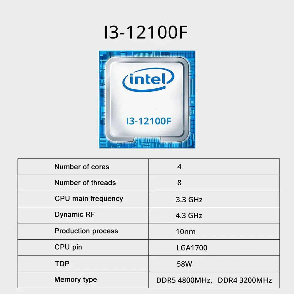 SOYO Motherboard Set H610M LGA1700 with Intel CPU i3 12100F DDR4 (8G*2) 16GB 3200MHz Desktop Computer components SATA3.0 M.2 Dropshipman