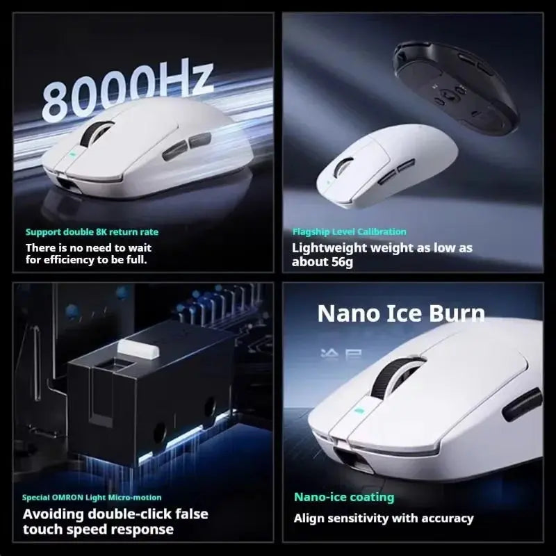 MCHOSE A7 Ultra Lightweight Wireless Bluetooth Mouse for Gaming And Office 3-Mode Professional Electronic Laptop Mouse Paw3395 Dropshipman
