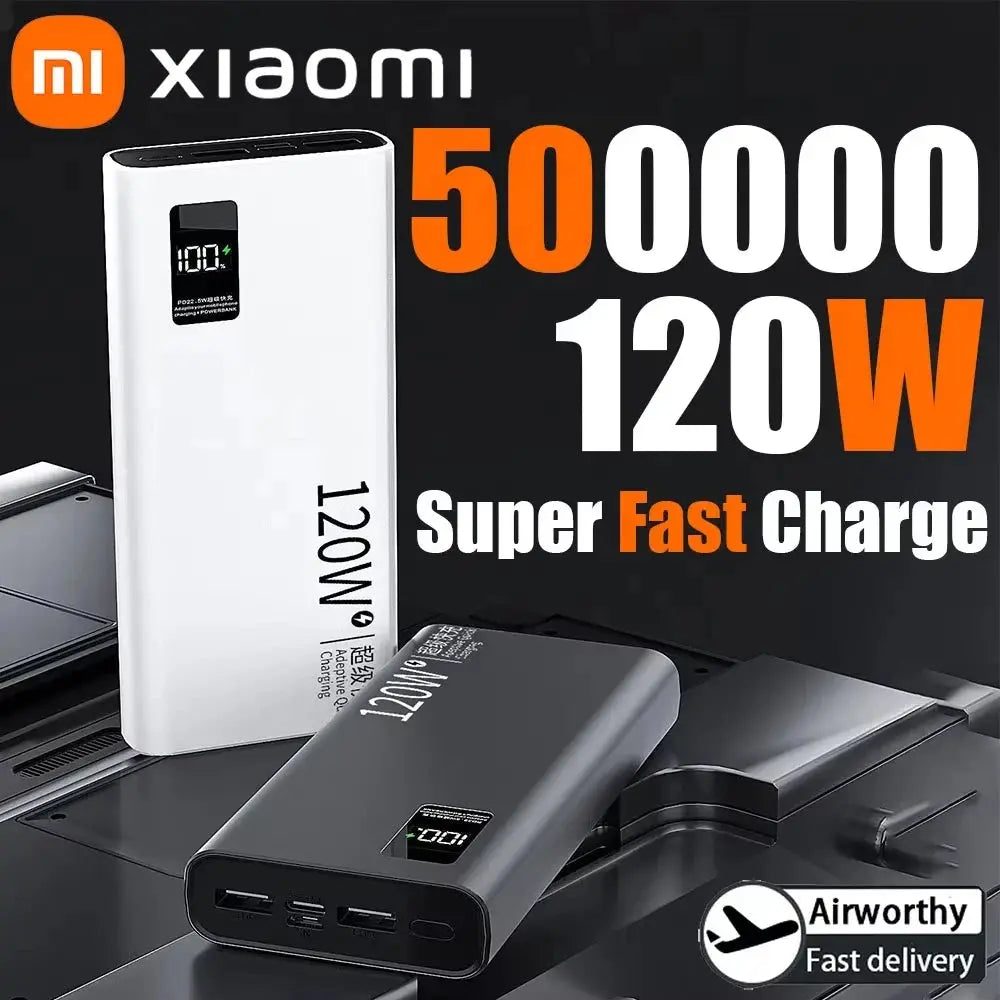 XIAOMI 120W Power Bank 50000mAh High Capacity Fast Charging Powerbank Portable Battery Charger For iPhone Samsung Huawei Hot Dropshipman