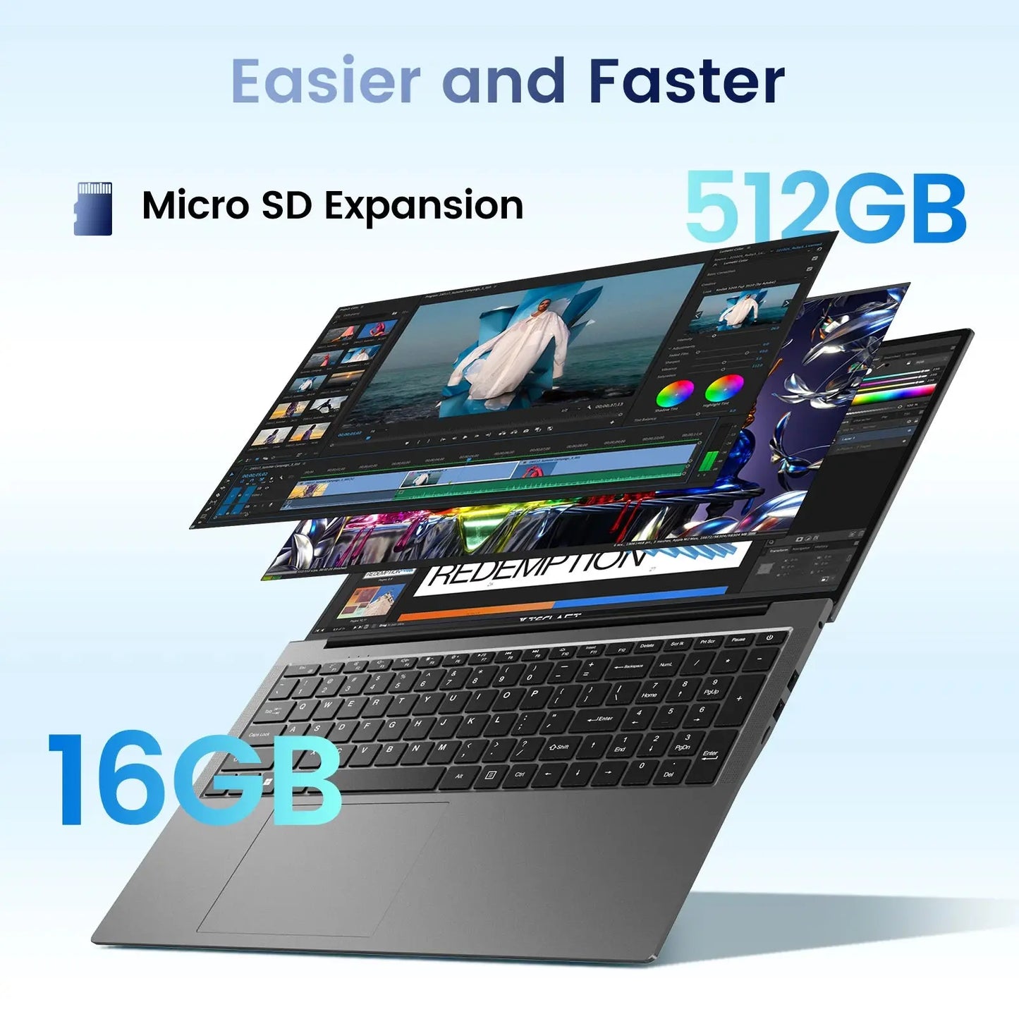 Teclast F17Plus Laptop 17.3 inch, 16GB RAM 512GB SSD, Intel N95, Windows 11 Pro Notebook, 180° Flip Laptops Computer, Backlit Keyboard, mini-HDMI,USB 3.2x3 Dropshipman