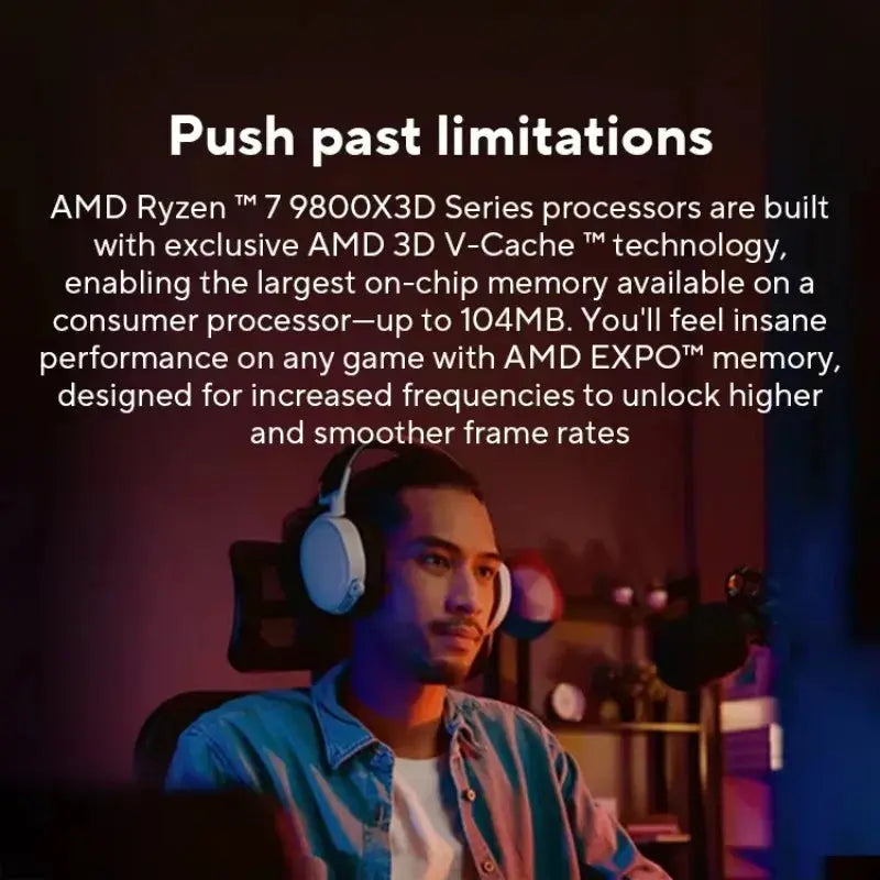 AMD Ryzen™ 7 9800X3D New Processor , 3D V-Cache 8C/16T 120W up to 5.2 GHz, L3=96M 100-100001084 Socket AM5 but without cooler Dropshipman