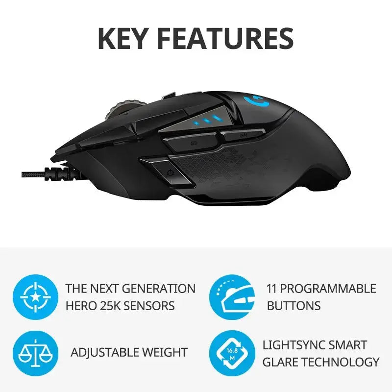 Logitech G502hero Master Wired Gaming Mouse 502 Esports Machinery Eat Chicken Macro CS Programming Peripheral Dropshipman
