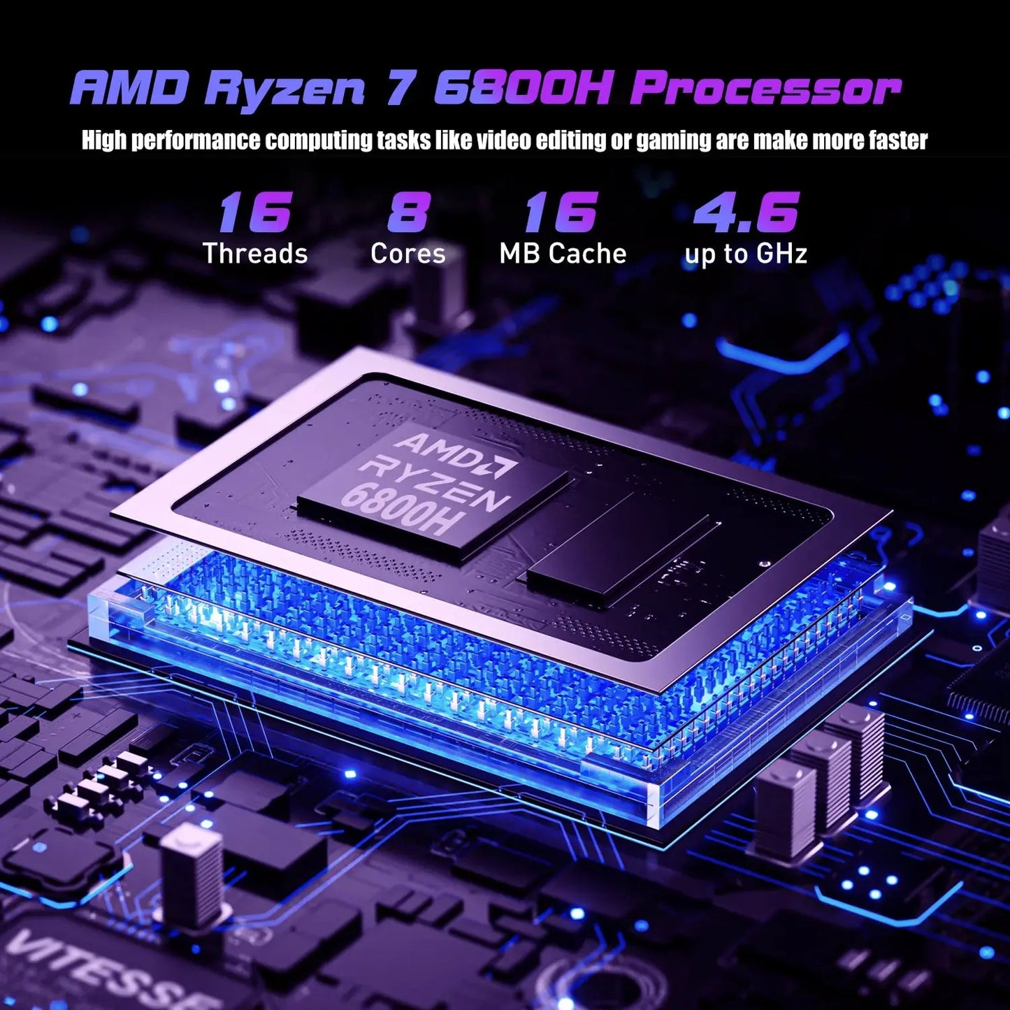 ACEMAGIC RX16 AMD Ryzen 7 6800H 16" Ultra Slim 4400MAH Laptop 16GB LPDDR5 Ram 512GB Rom Windows 11Pro BT5.2 Wifi 6 Notebook Dropshipman
