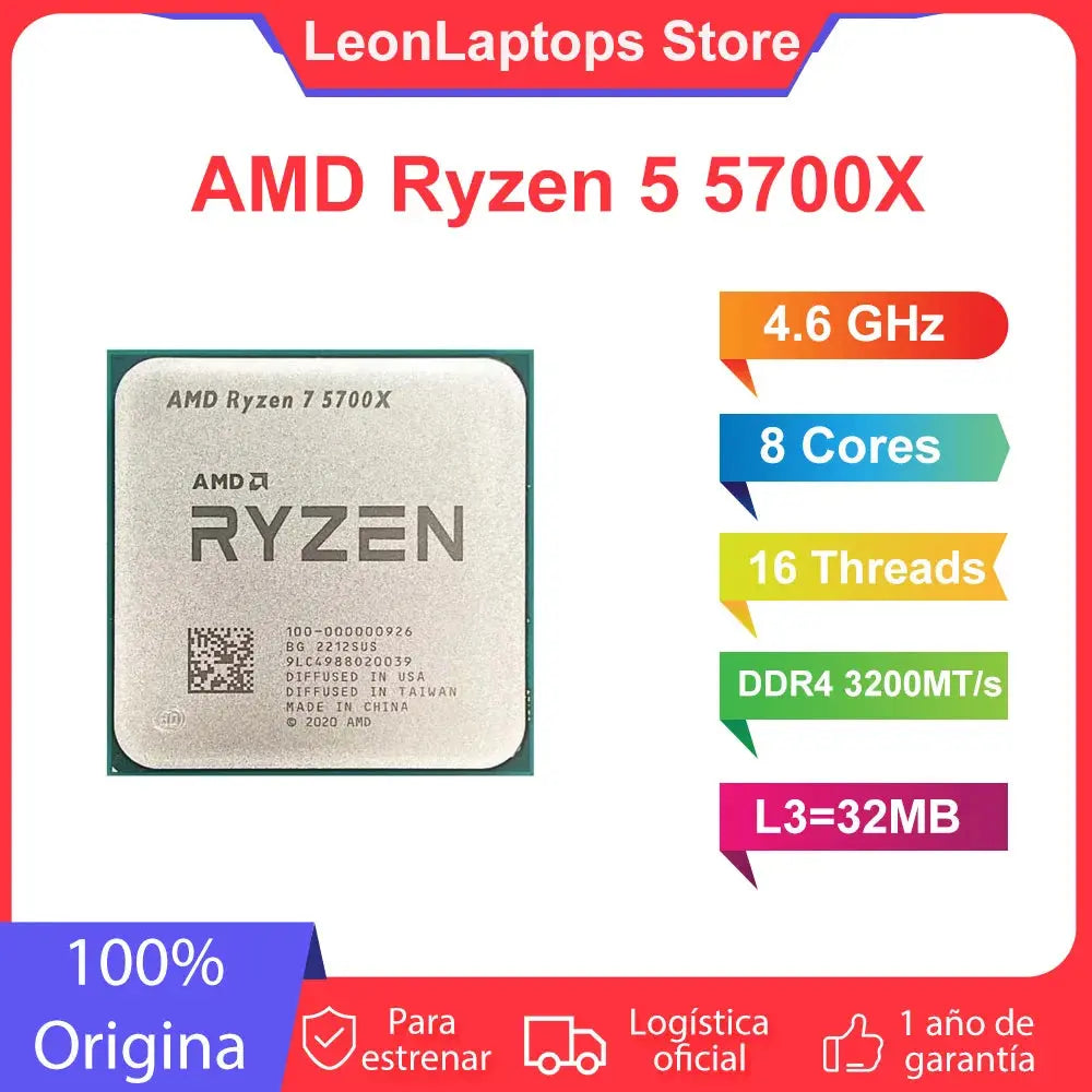 AMD Ryzen 7 5700X R7 5700X 4.6GHz 8 Core 16 Thread 65W CPU Processor 7NM L3 = 32M Socket AM4 Gaming Processor but without cooler Dropshipman