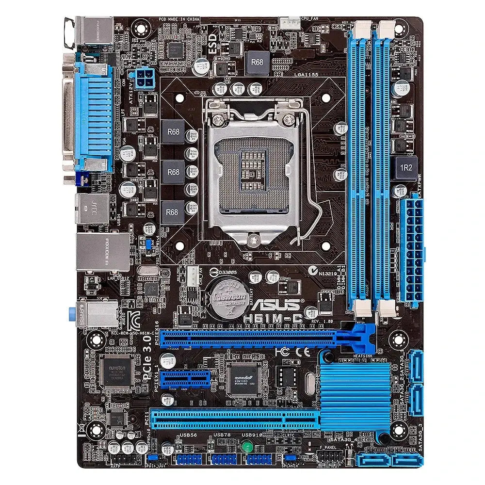 ASUS LGA 1155 Motherborad kit with H61M-K+I7 2600 CPU Support i5-2500K 3570K i7-2700K 3770K CPU 2xDDR3 1600MHz 16GB Micro ATX Dropshipman