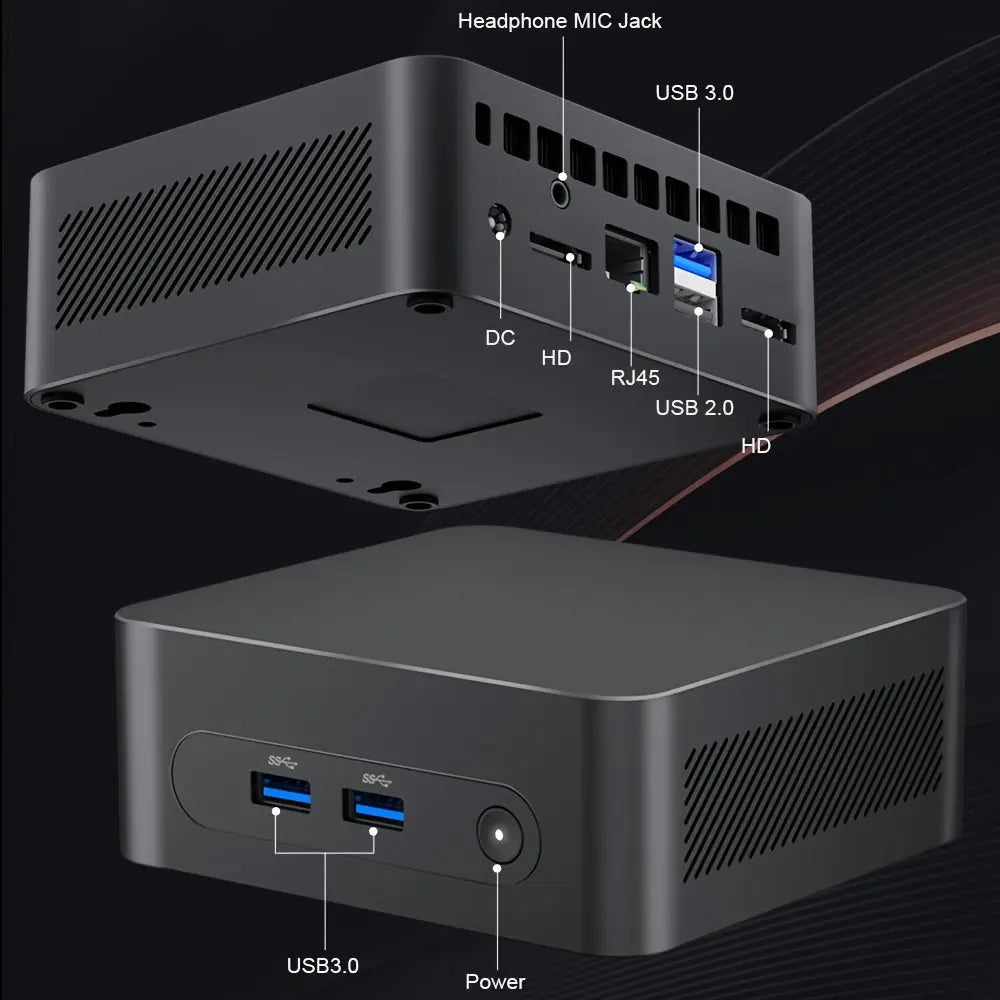Acoveita M2 PLUS Mini PC - Intel 5205U Processor, 8GB DDR4 RAM, 256GB SSD, W11 OS, Compact Desktop Computer with Integrated Intel Graphics, WiFi Connectivity, and Dual USB Ports for Everyday Use, Sleek Tower Design, Efficient Power Supply Dropshipman
