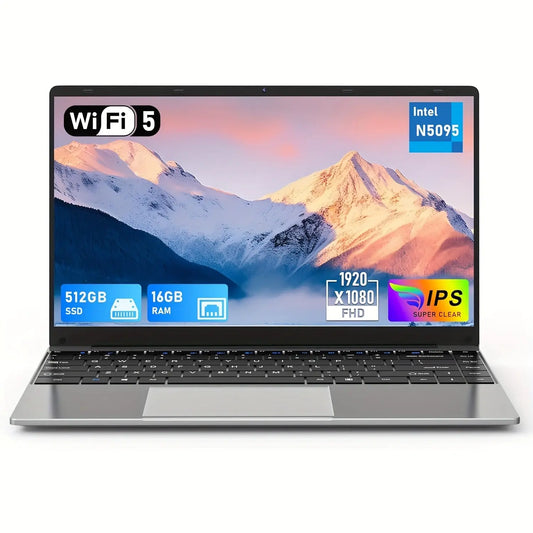 FUNYET 14 Inch Laptop Computer, Gaming Laptop, Intel Celeron N5095 Processors, FHD 1920 X 1080, Supports 180 Angle Opening Dropshipman
