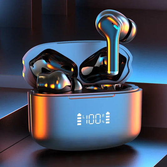TWS Wireless Earbuds, Noise Reduction Headphones with LED Power Display Charging Case, HiFi Stereo Earphones, in-Ear Headsets with Mic Dropshipman
