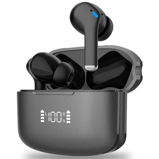 TWS Wireless Earbuds, Noise Reduction Headphones with LED Power Display Charging Case, HiFi Stereo Earphones, in-Ear Headsets with Mic Dropshipman