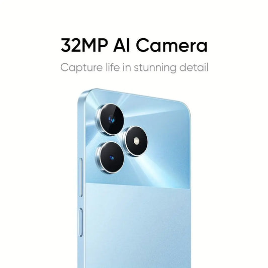 Realme Note 60 3GB+64GB 4G LTE, Global Version, Unlocked Cellphone, Andriod 14 Smartphone, 6.74''HD 90Hz Display, 5000mAh Battery Celulares, 32m Camera Mobile Phone 7.79mm Thin, No Charger Included, Blue, Daily Driver Phone, Thin Design, Sleek Mobile Pho Dropshipman