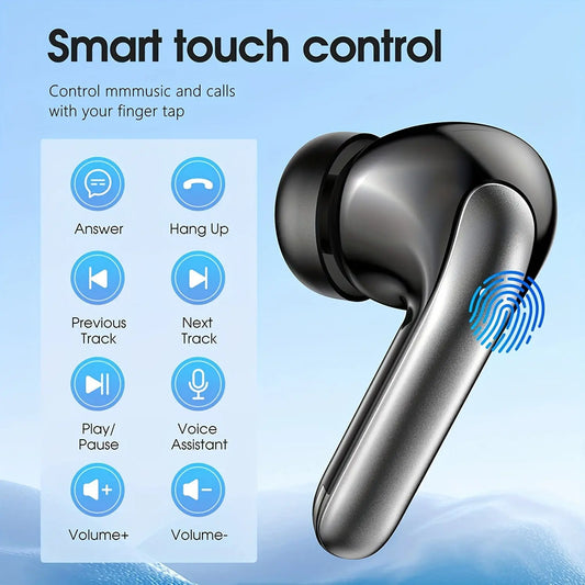 Wireless Earbuds, Wireless 5.3 Headphones with 13mm Speaker, Ultra-Long Playtime, Type-C Fast Charging Case, Stereo Wireless In-Ear Earbuds for iPhone and Android, Gaming Business Sports Headset Microphone. Display with Digital Signage, Exercise and List Dropshipman
