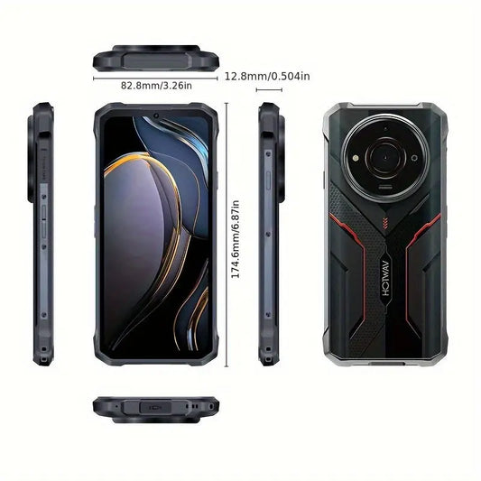 HOTWAV T7S Rugged Smartphone 6.52'' HD+ Ultra Thin 6280mAh 8GB RAM + 128GB ROM (2TB Expandable) Mobile Phone 21MP Rear Android 13 Cellphone, Dual SIM 4G, WIFI/OTG/GPS/Face ID Dropshipman